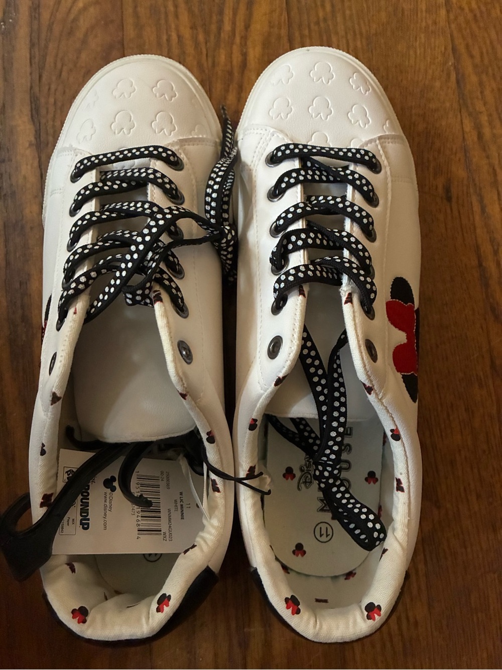 Women’s White Canvas Sneakers with Black & Red Accent